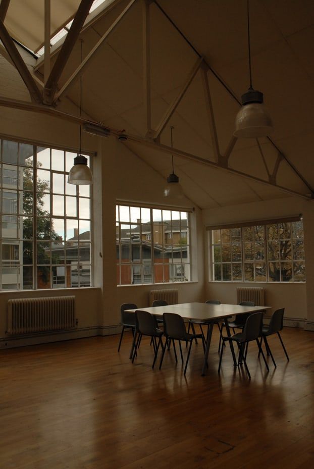 Meeting space in a converted commercial building