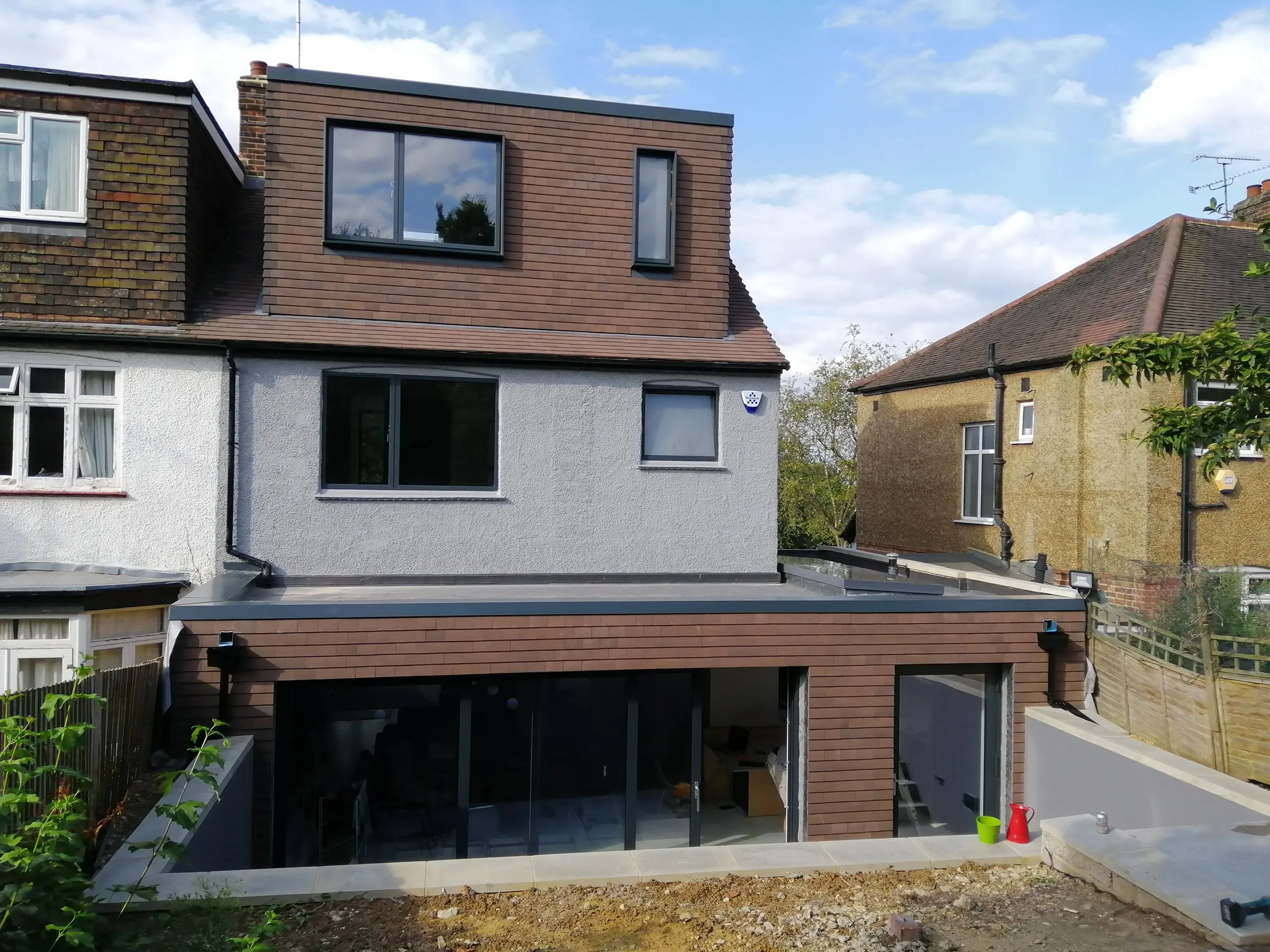Rear dormer loft conversion above a single-storey extension