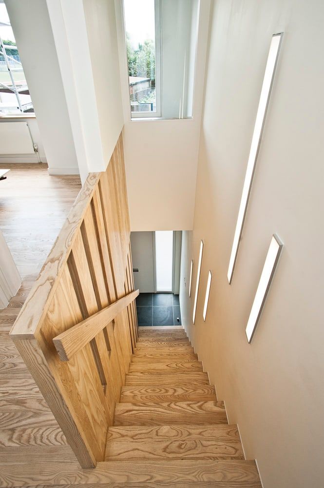 New staircase with a timber slatted screen